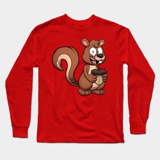 Cute Squirrel With Nut Long Sleeve T-Shirt